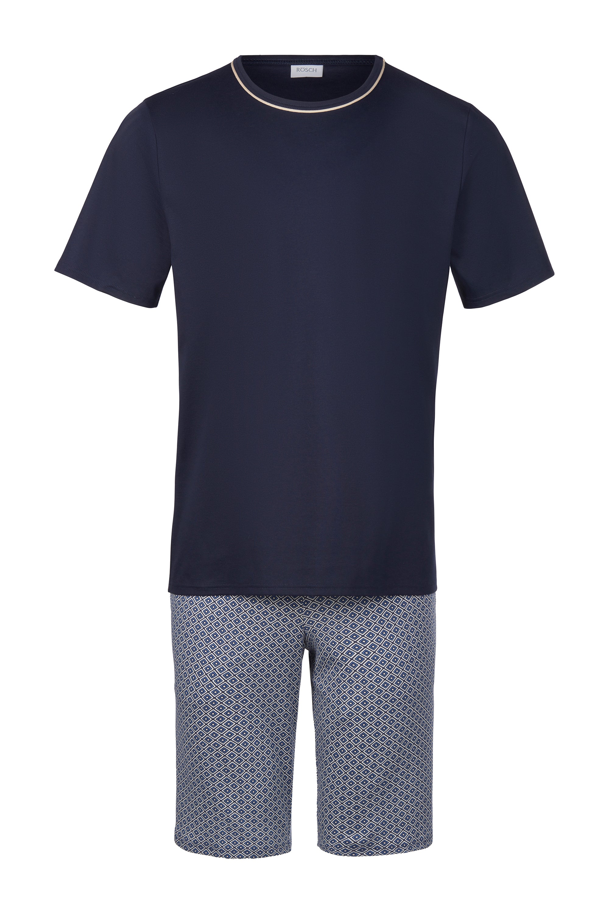 r-sch-be-happy-herren-pyjama-kurz-blau-minimalprint image 2
