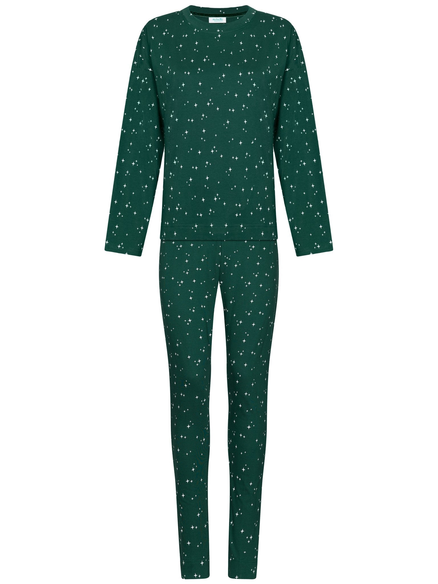 myrebelle-cozy-pyjama-damen-gr-n-schlafanzug image 1