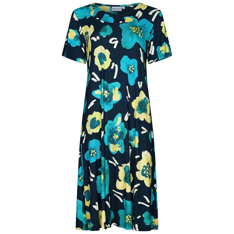 pastunette-beach-bloom-kleid-blau-blumenprint-viskose image 1
