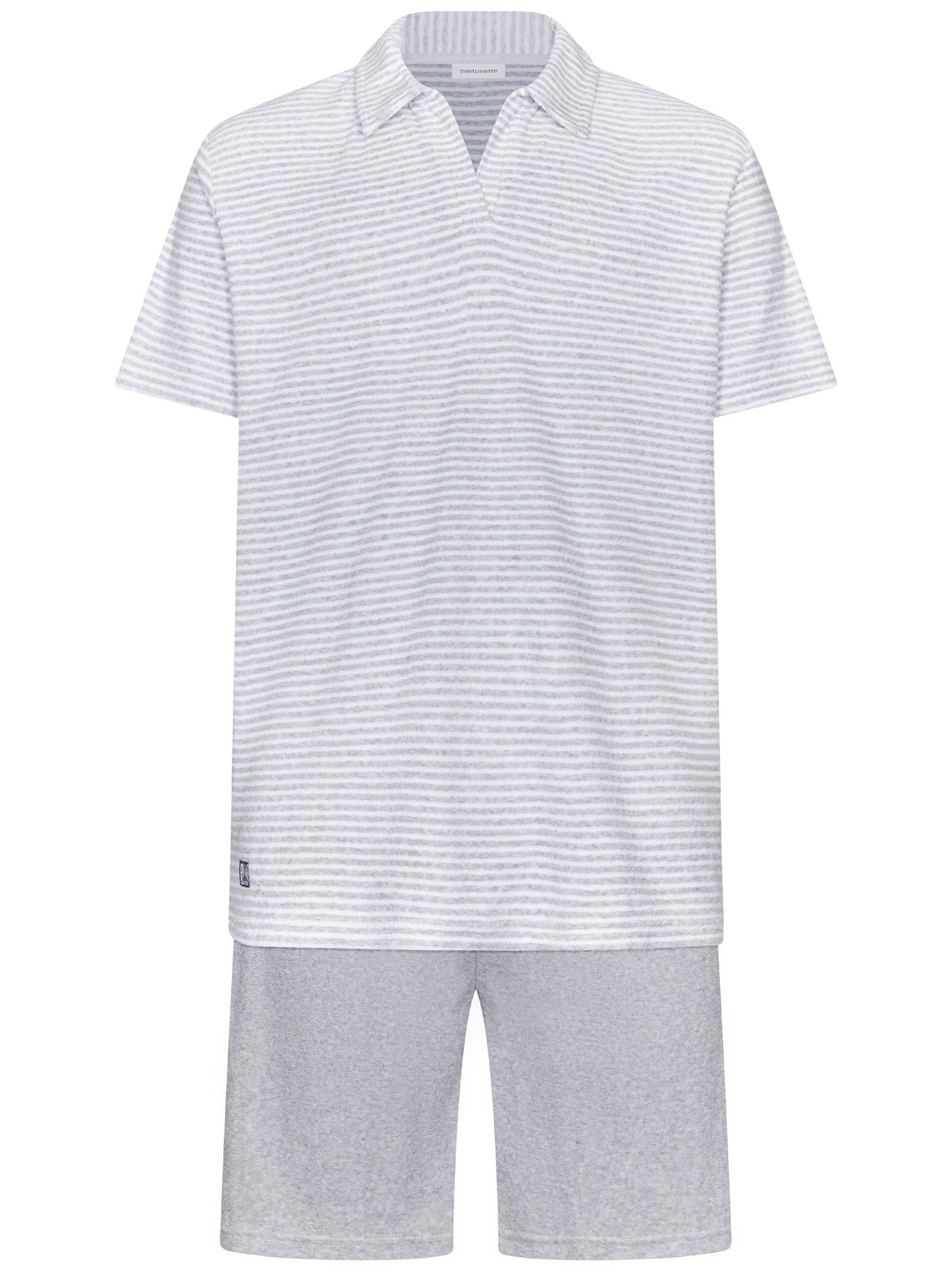 pastunette-gray-melee-shortama-grau-kurzpyjama-baumwolle image 1