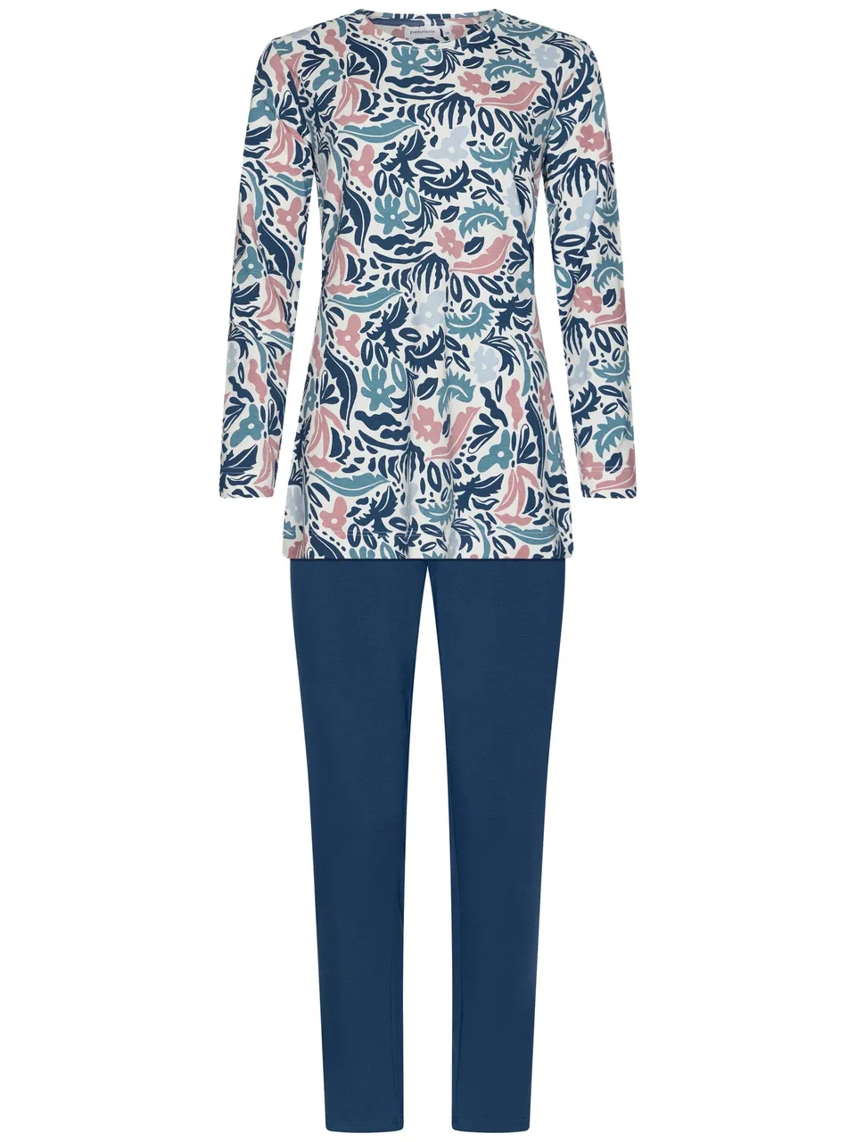 pastunette-blue-bloom-pyjama-blau-bio-baumwolle image 1