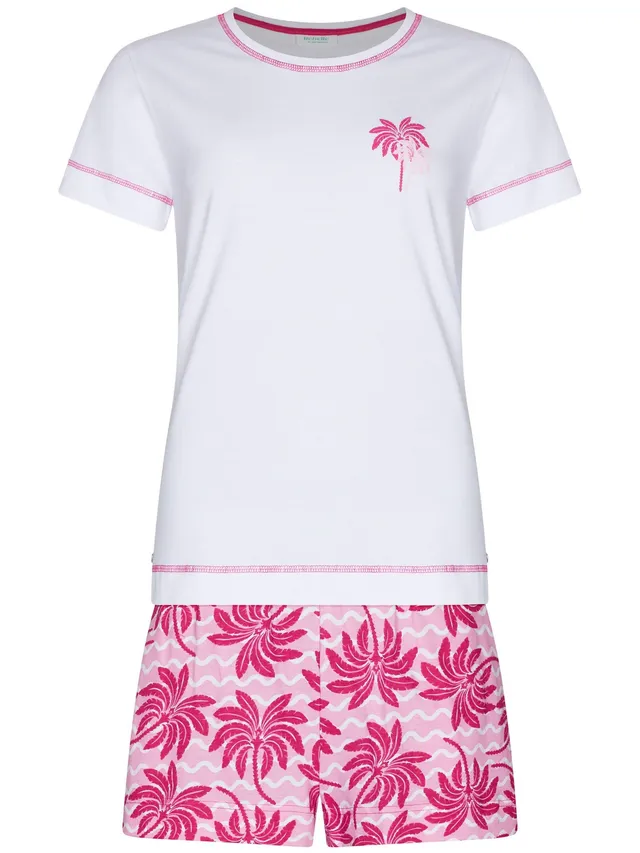 pastunette-myrebelle-palm-springs-short-pyjama-wei-bio-baumwolle image 1