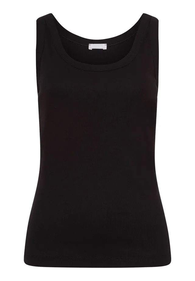 hanro-sleep-lounge-tank-top-ripp-schwarz-baumwolle image 1