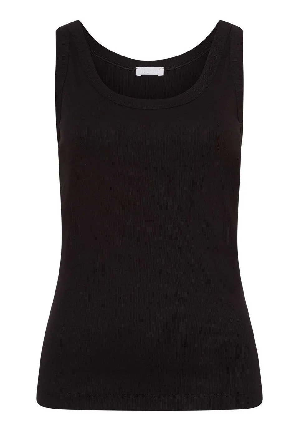 hanro-sleep-lounge-tank-top-ripp-schwarz-baumwolle image 1