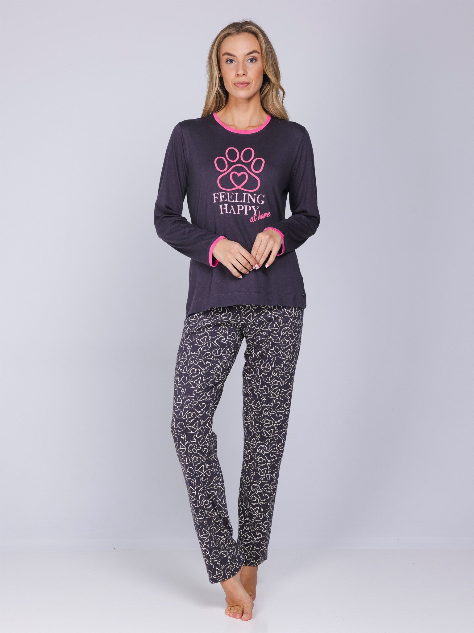 myrebelle-furry-friend-pyjama-grau-hundeprint-bio image 3