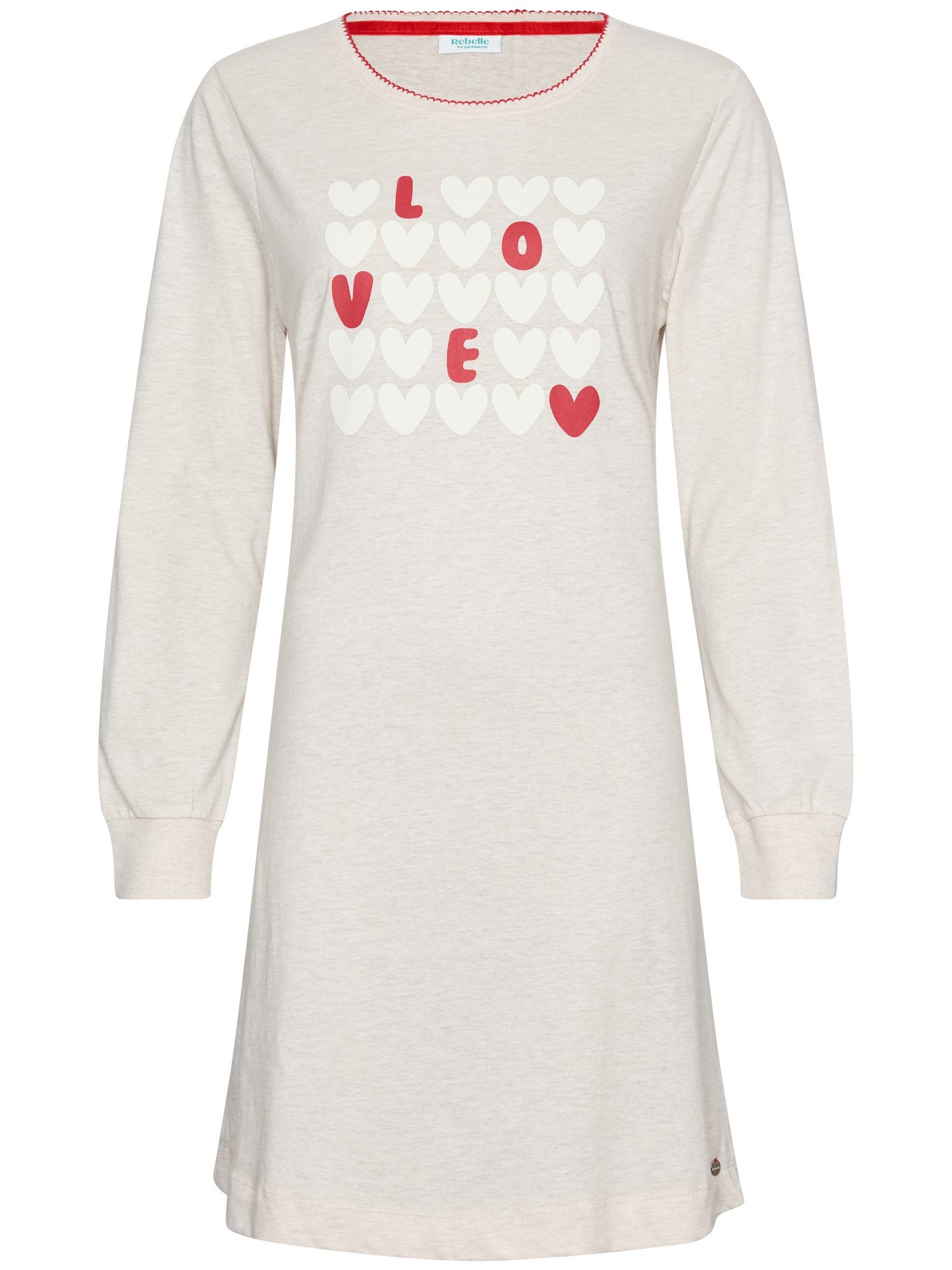 myrebelle-endless-love-nachthemd-ecru-herz-print-bio-baumwolle image 1