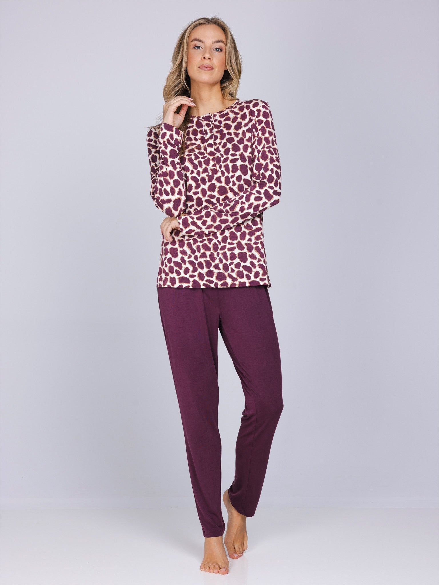 pastunette-premium-satin-wild-pyjama-lila image 3