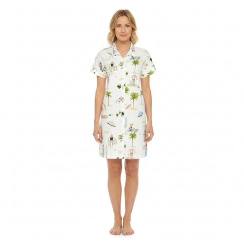 ringella-beach-damen-nachthemd-beach-motiv-kurzarm-modal-90cm image 6