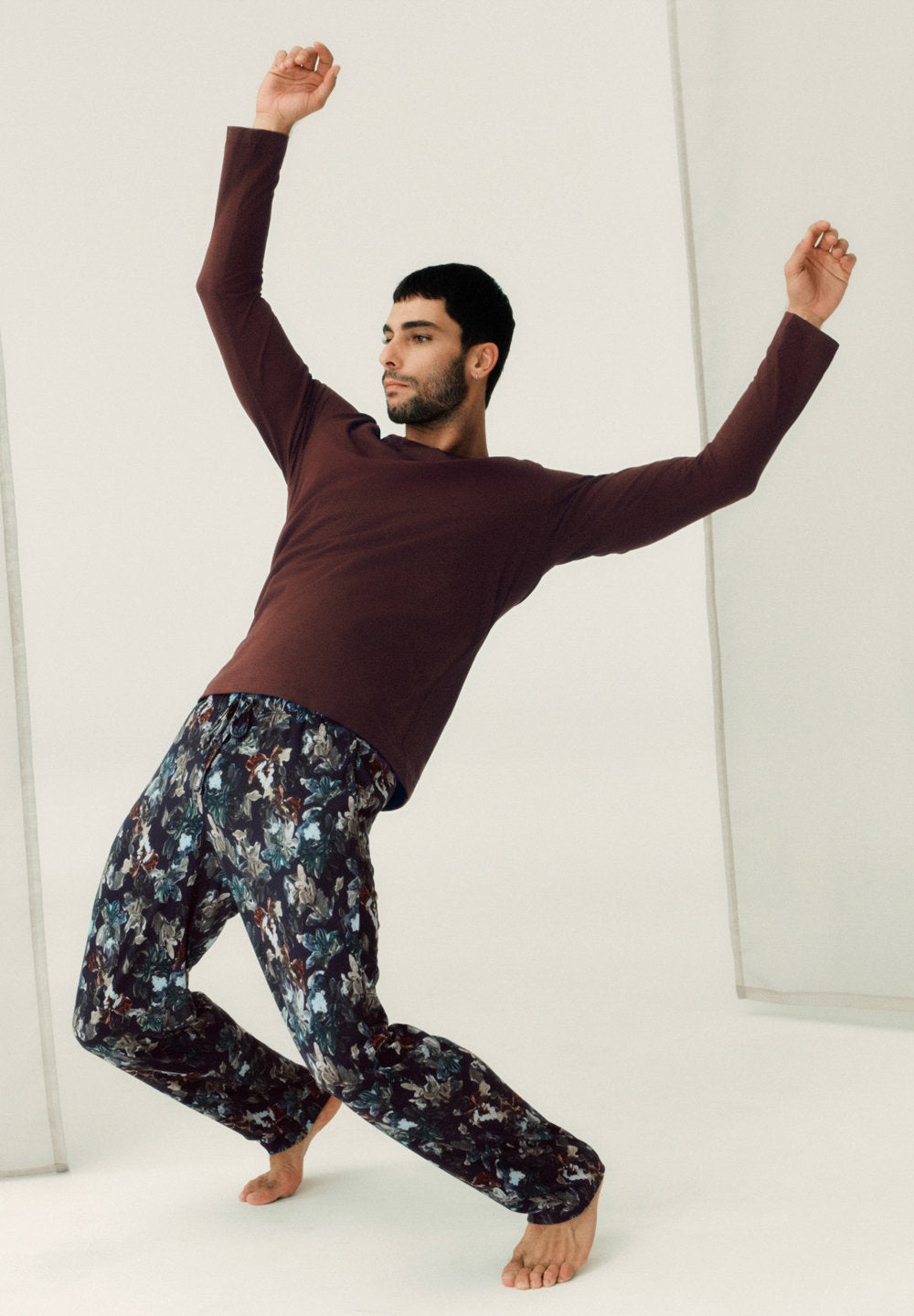 hanro-night-and-day-long-pants-pyjamahose-night-garden image 1