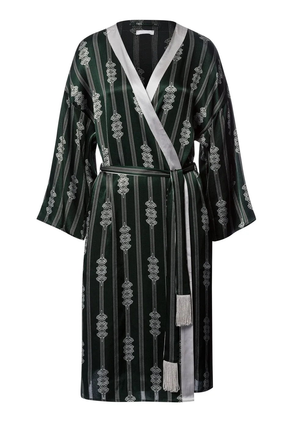hanro-indra-robe-110cm-morgenmantel-arabesque-stripe-seide image 1