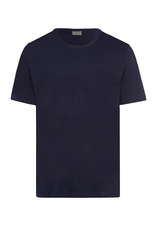 hanro-living-shirts-s-slv-shirt-t-shirt-deep-navy-baumwolle image 1