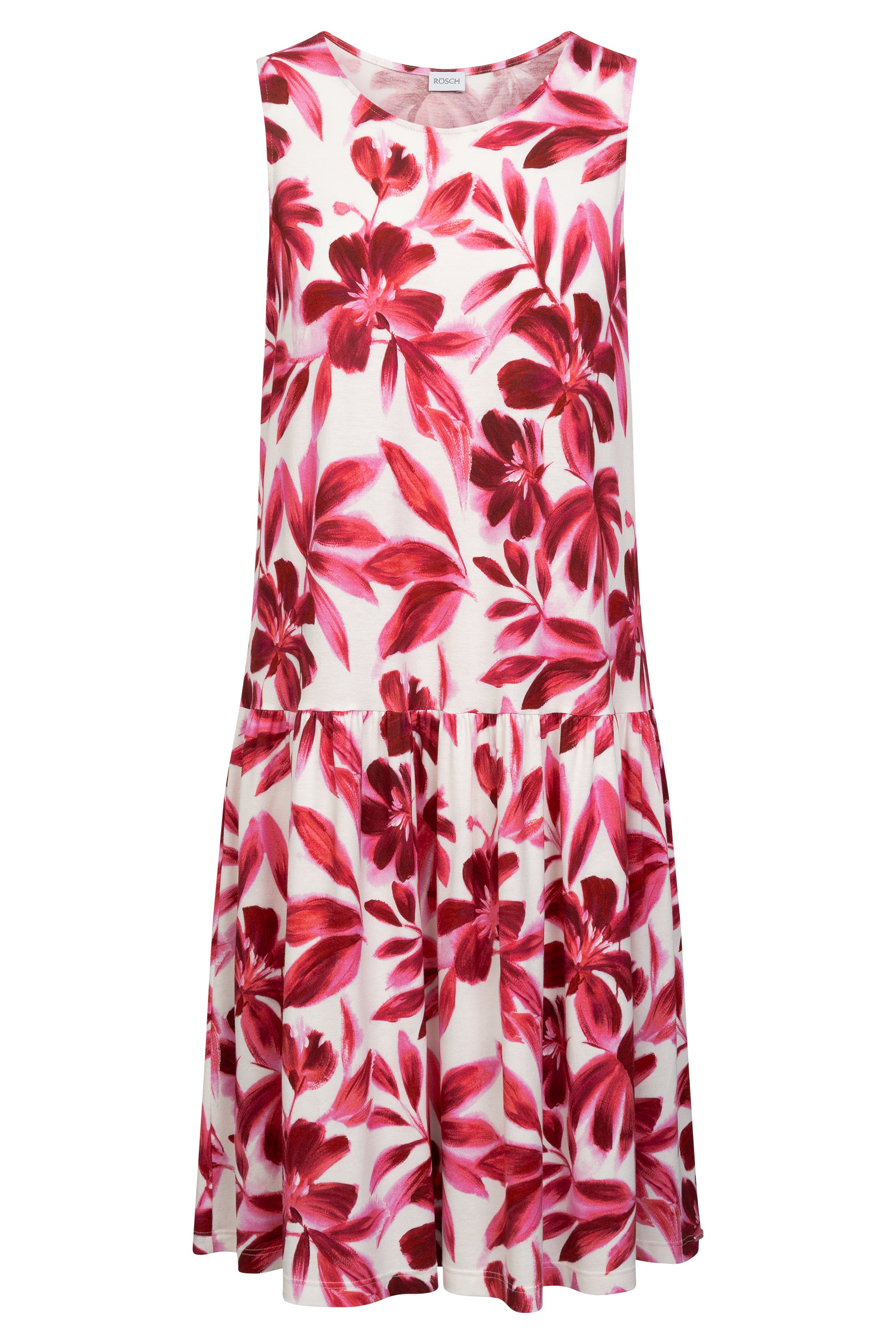 r-sch-be-happy-strandkleid-knielang-rot-bl-ttermuster image 2