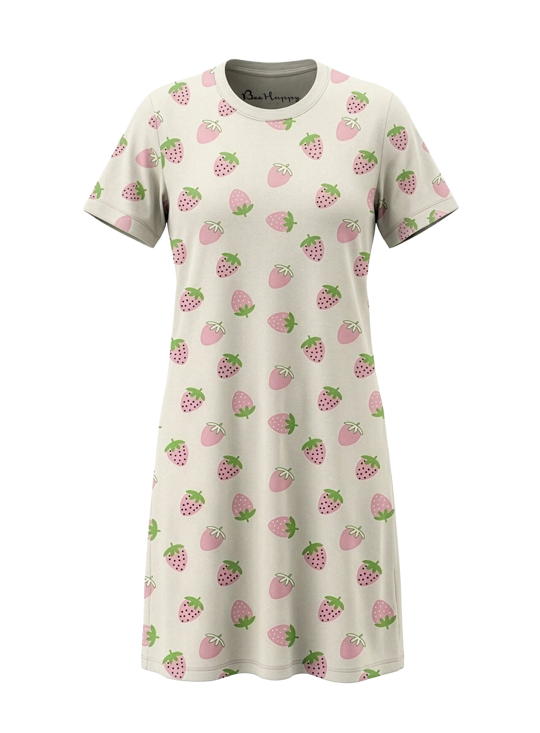 r-sch-be-happy-nachthemd-damen-ecru-erdbeer-kurzarm image 2