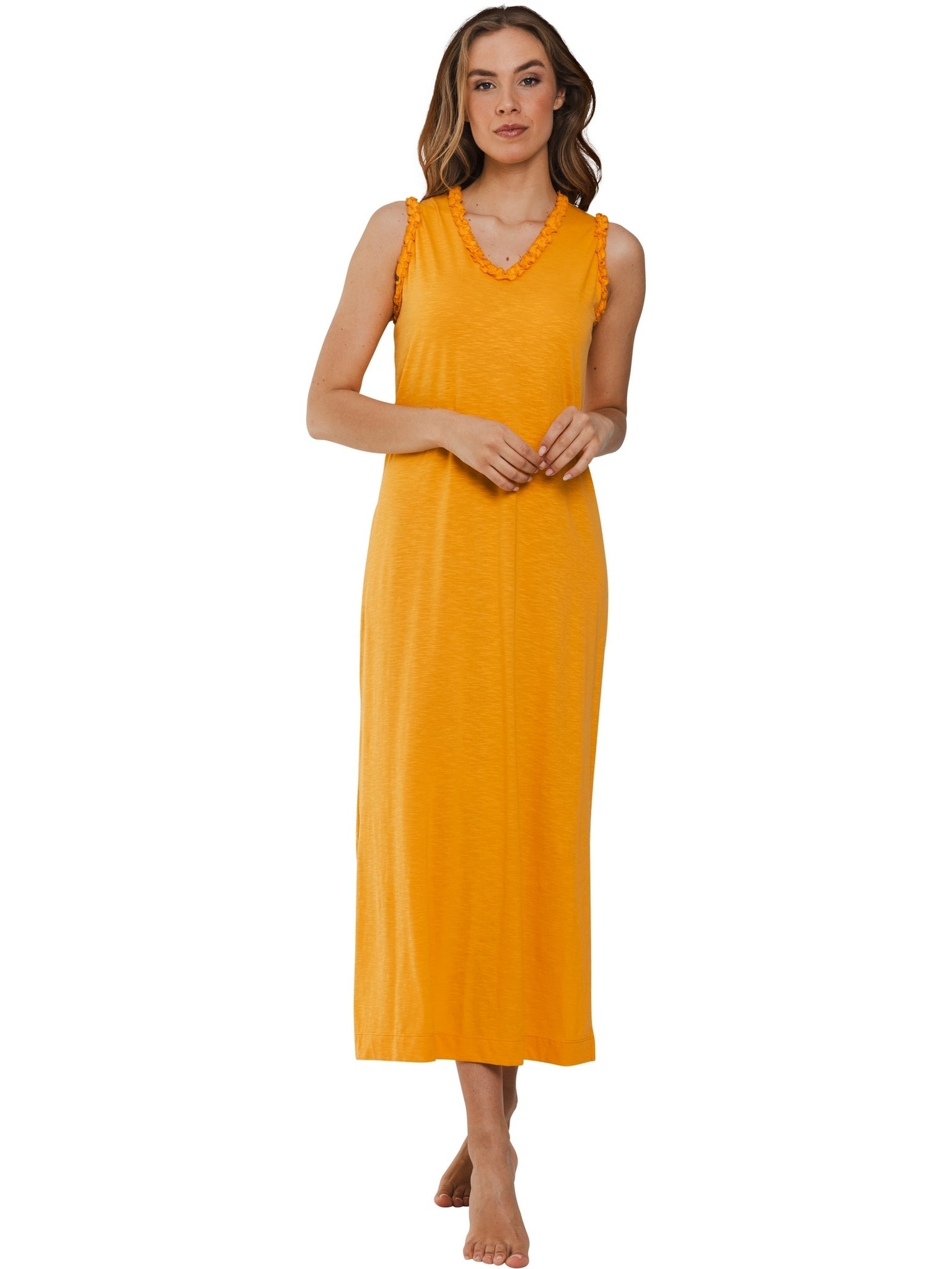 pastunette-yellow-breeze-nachthemd-ockergelb-bio-baumwolle image 2