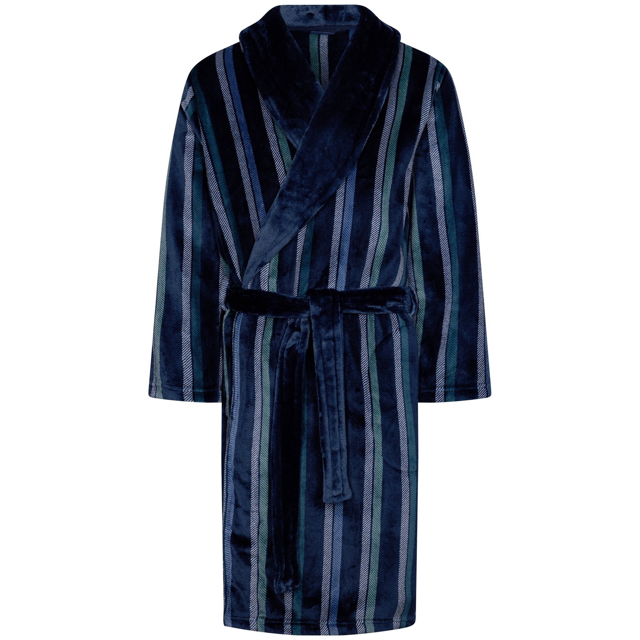 pastunette-for-men-graphic-morgenmantel-blau-fleece image 1