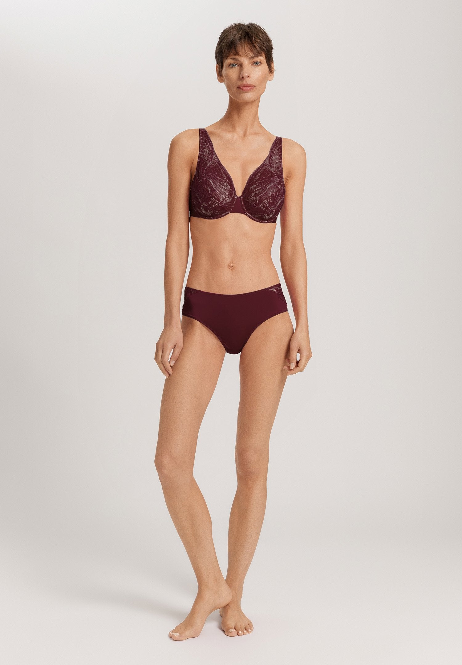hanro-lilith-midi-briefs-slip-vivid-brown-spitze-damen image 5