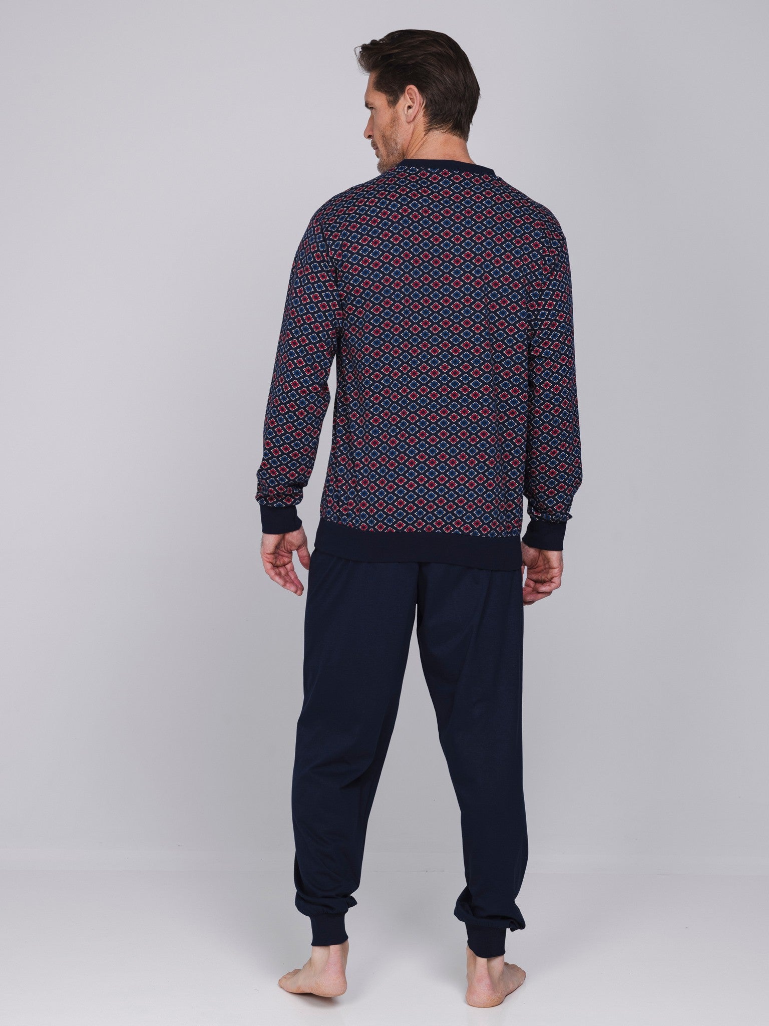 robson-graphic-herrenpyjama-dunkelblau-baumwolle-lang image 3
