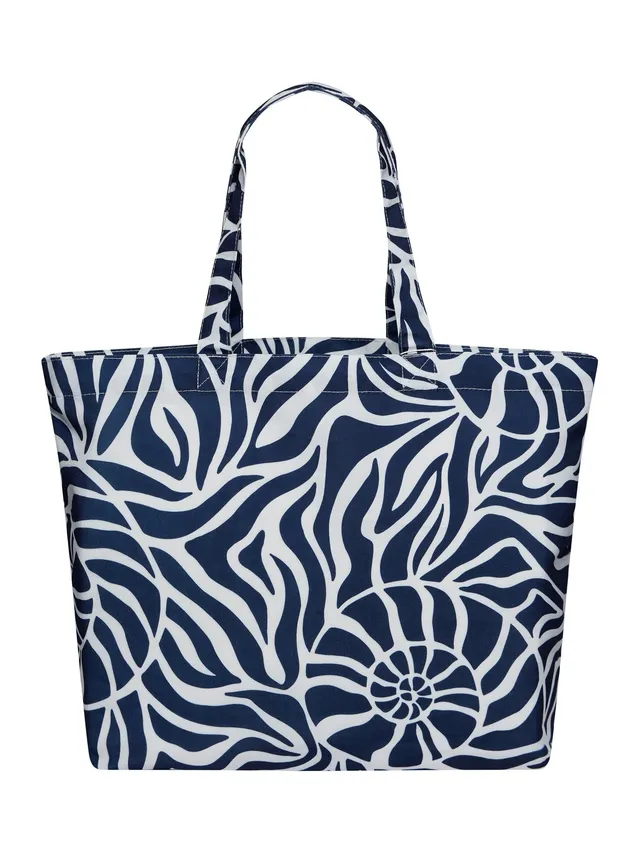 pastunette-animal-shell-strandtasche-wei-blau-canvas image 1