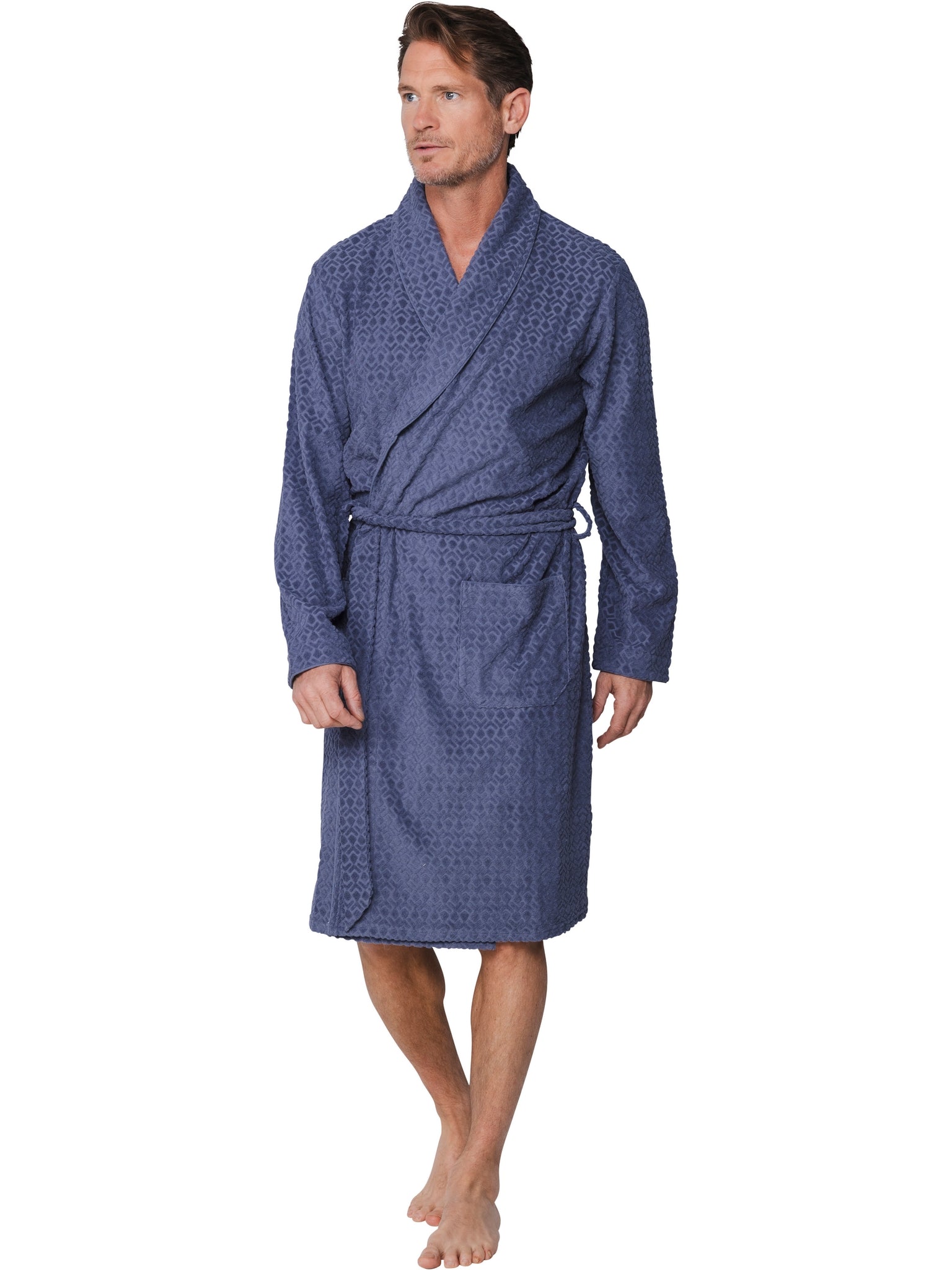 pastunette-sporty-bademantel-grau-frottee-schalkragen image 2