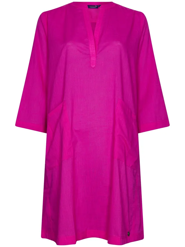 rebelle-beach-basics-cover-up-strandkleid-fuchsia-baumwolle image 1