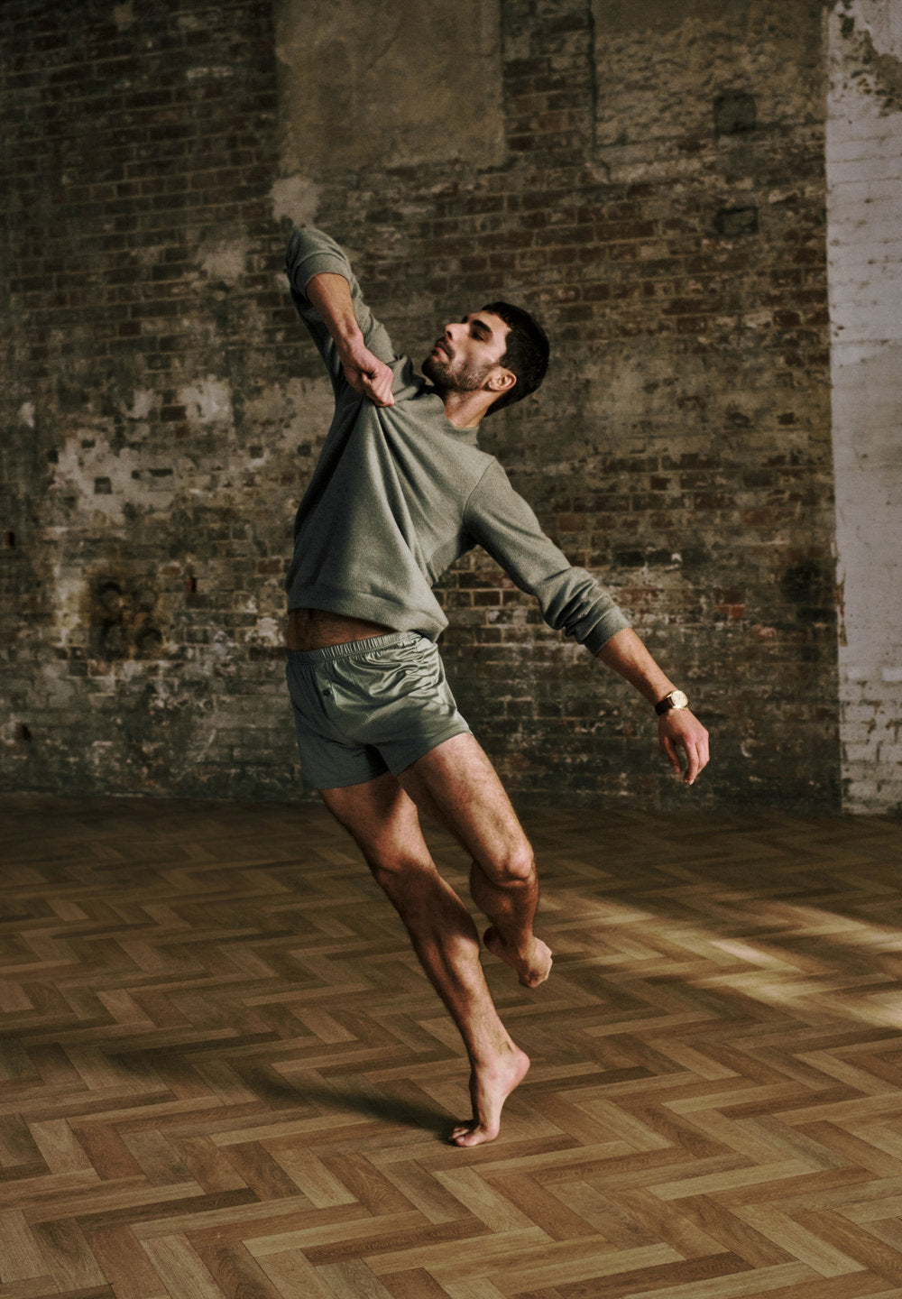 hanro-cotton-sporty-boxer-smokey-olive-herren-baumwolle image 7