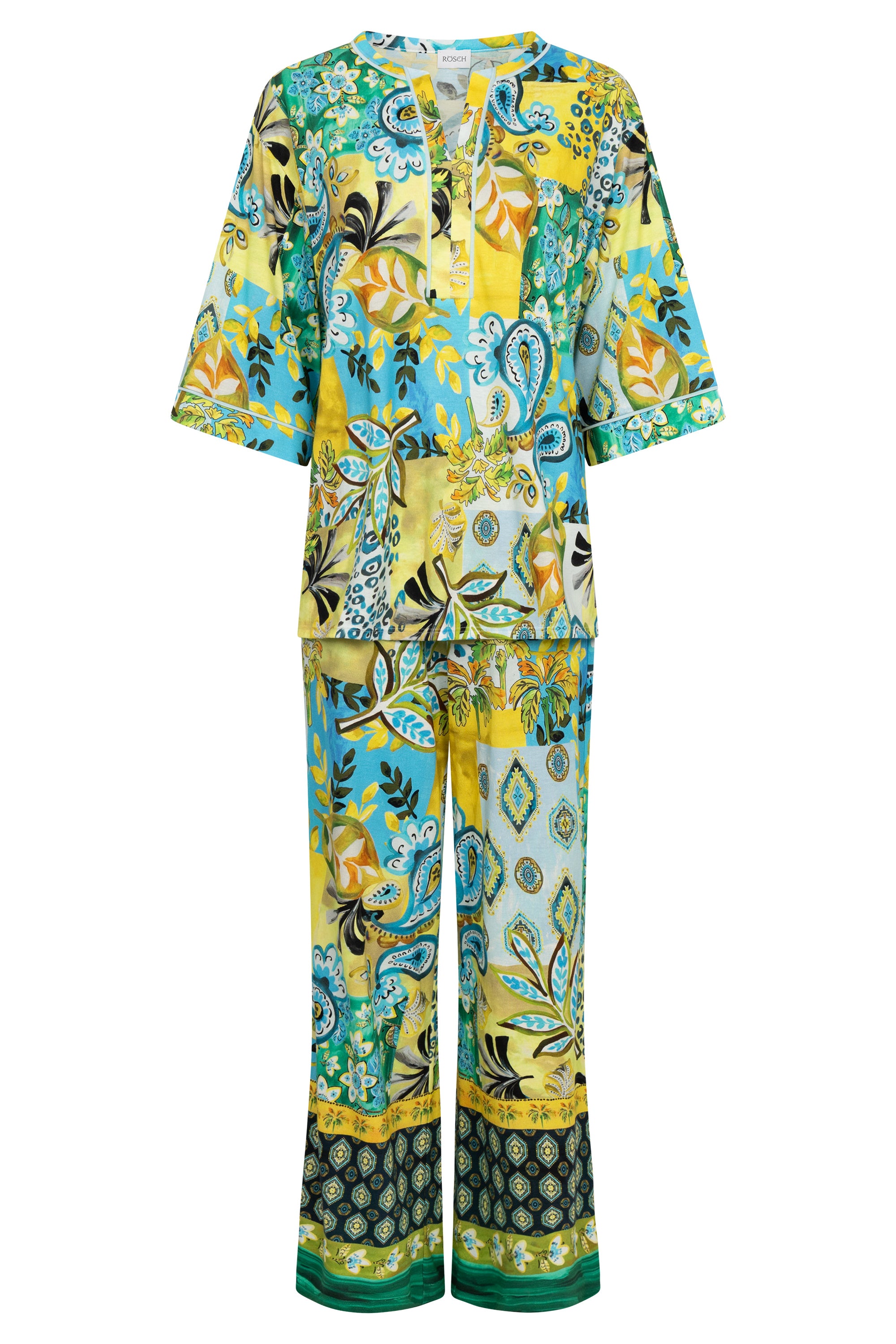 r-sch-be-happy-pyjama-lang-paisley-3-4-arm-mehrfarbig-baumwolle-modal image 2