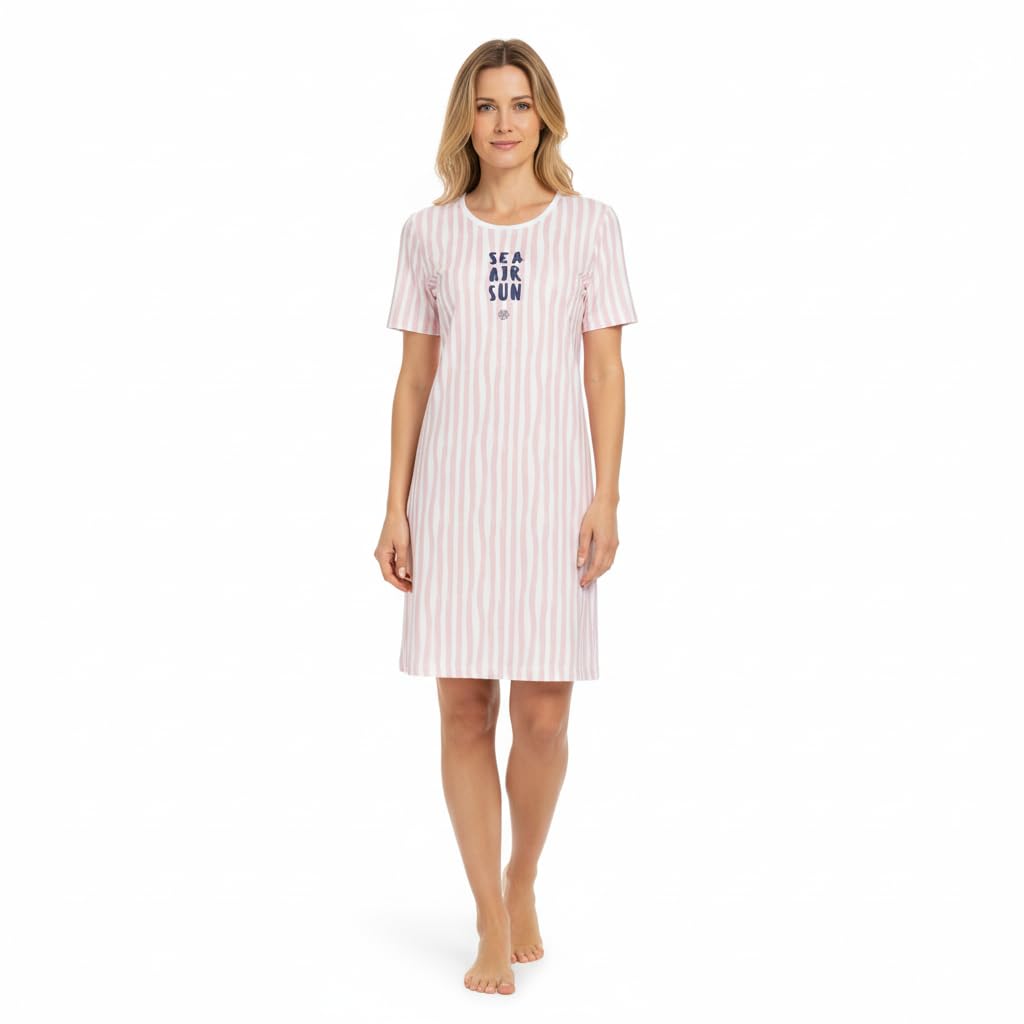 ringella-women-men-sleepshirt-streifen-rosa-nachthemd-90cm image 2