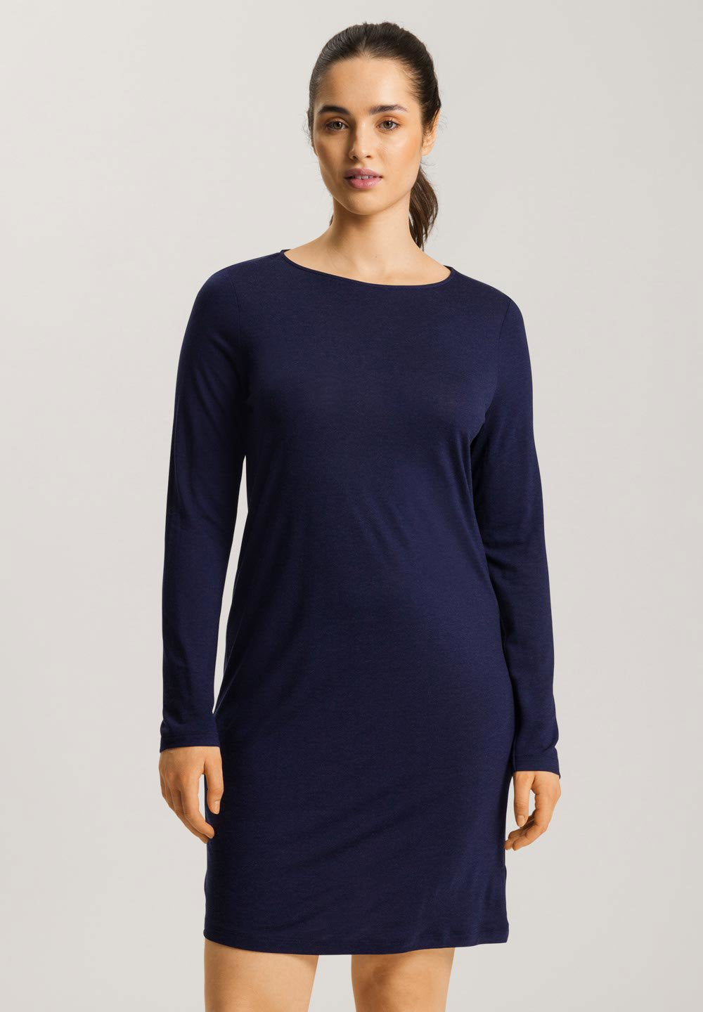 hanro-natural-wear-dress-kleid-evening-blue-tencel-langarm image 2