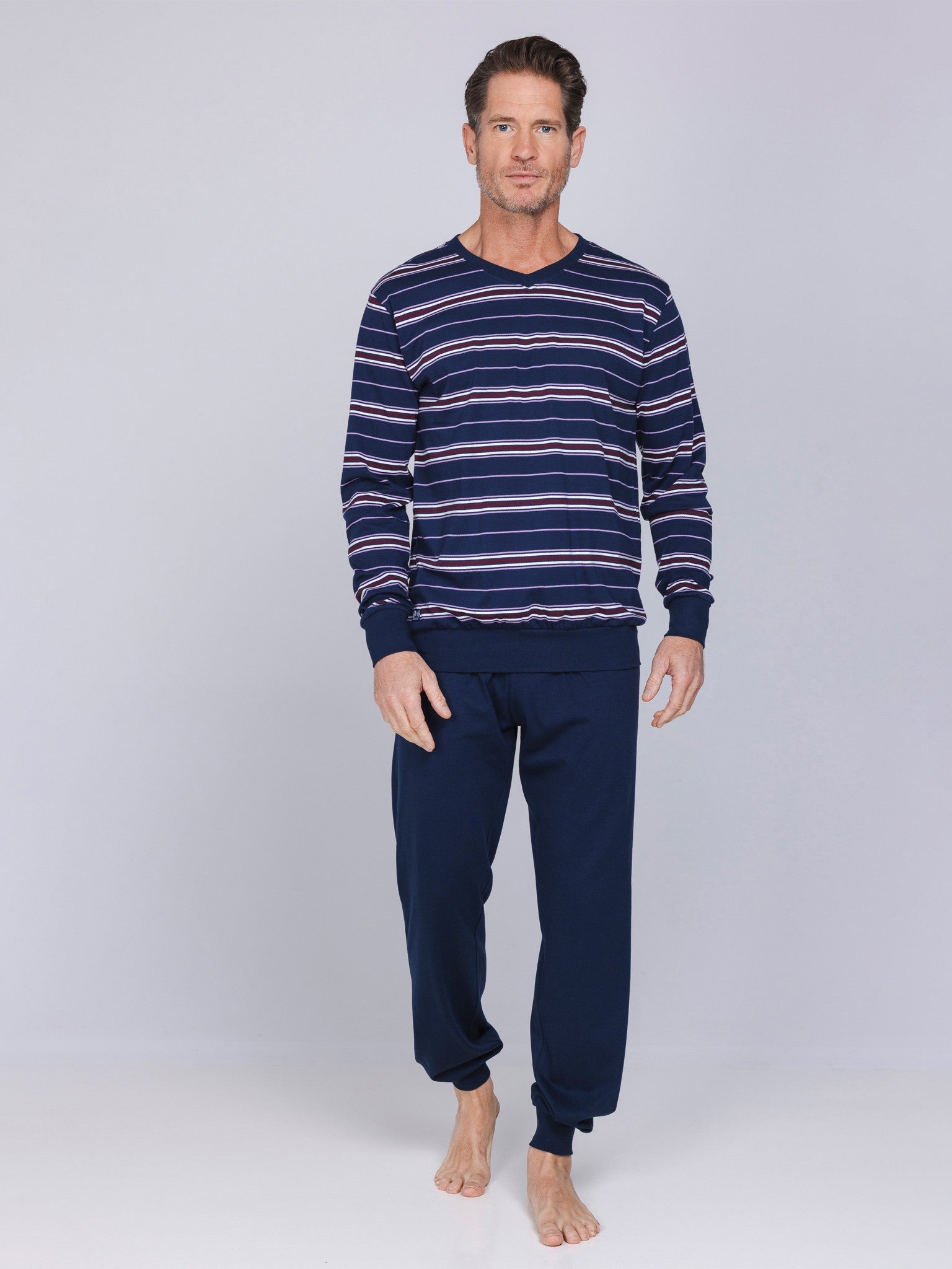 pastunette-northern-nights-pyjama-herren-dunkelblau-baumwolle image 3
