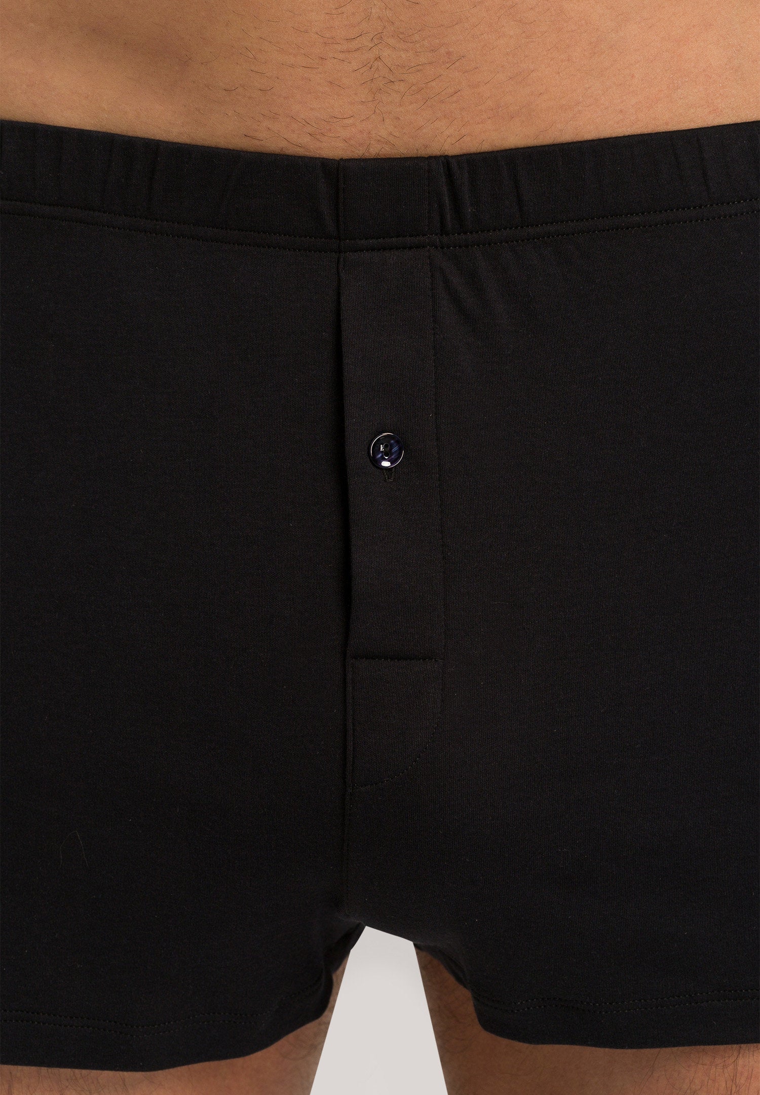 hanro-sea-island-cotton-boxers-schwarz-mit-eingriff-baumwolle image 6