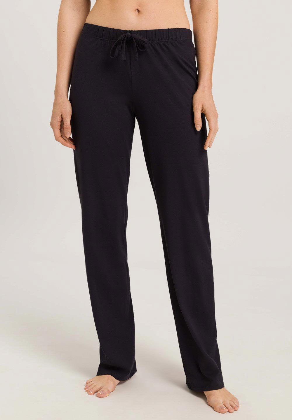 hanro-natural-wear-long-pants-hose-schwarz-bio-baumwolle image 2