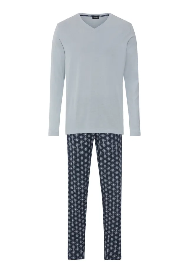 hanro-night-and-day-pyjama-damen-celestial-night-modal-langarm image 1