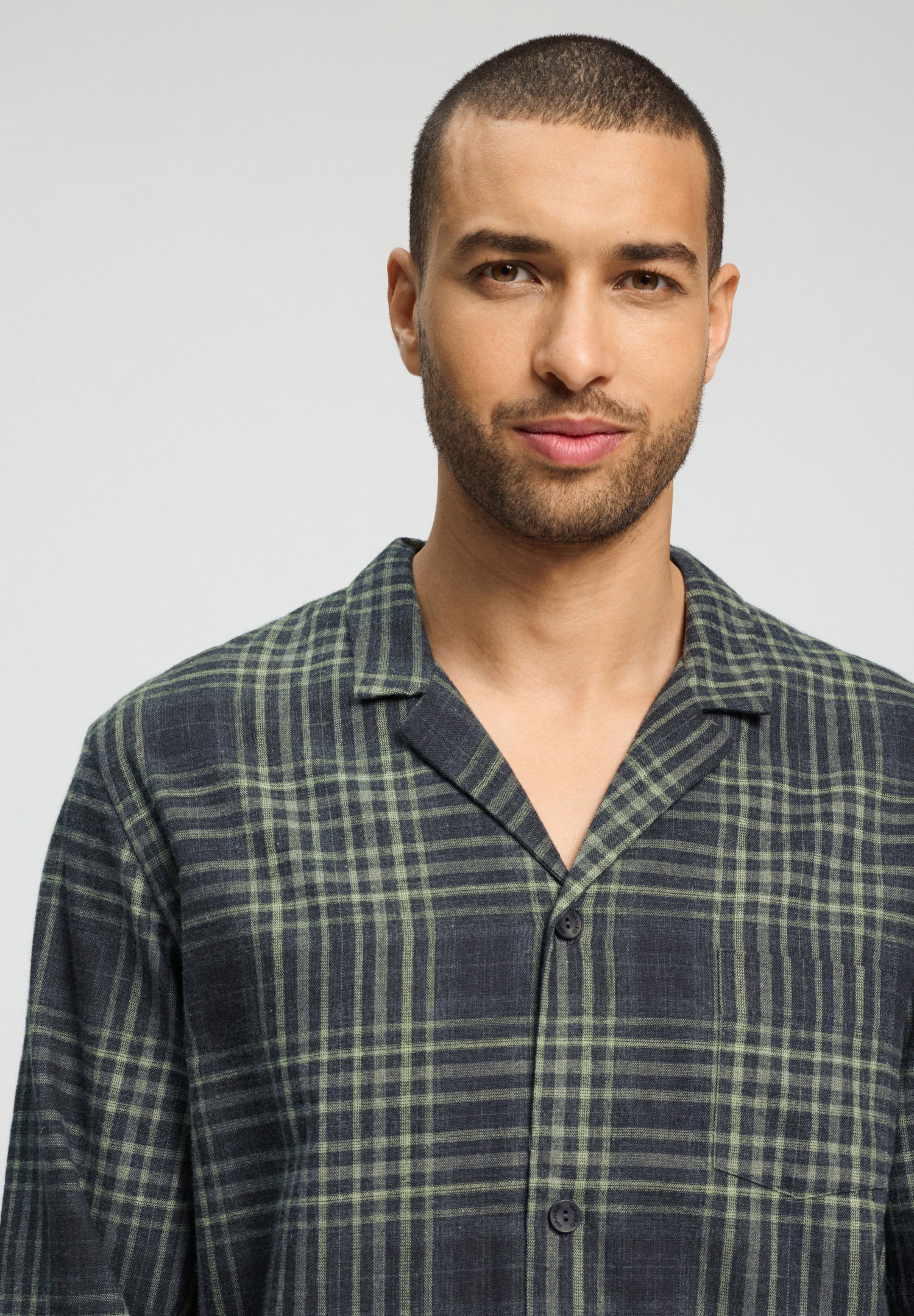 hanro-cozy-comfort-l-slv-pyjama-willow-squares-baumwoll-flanell image 6