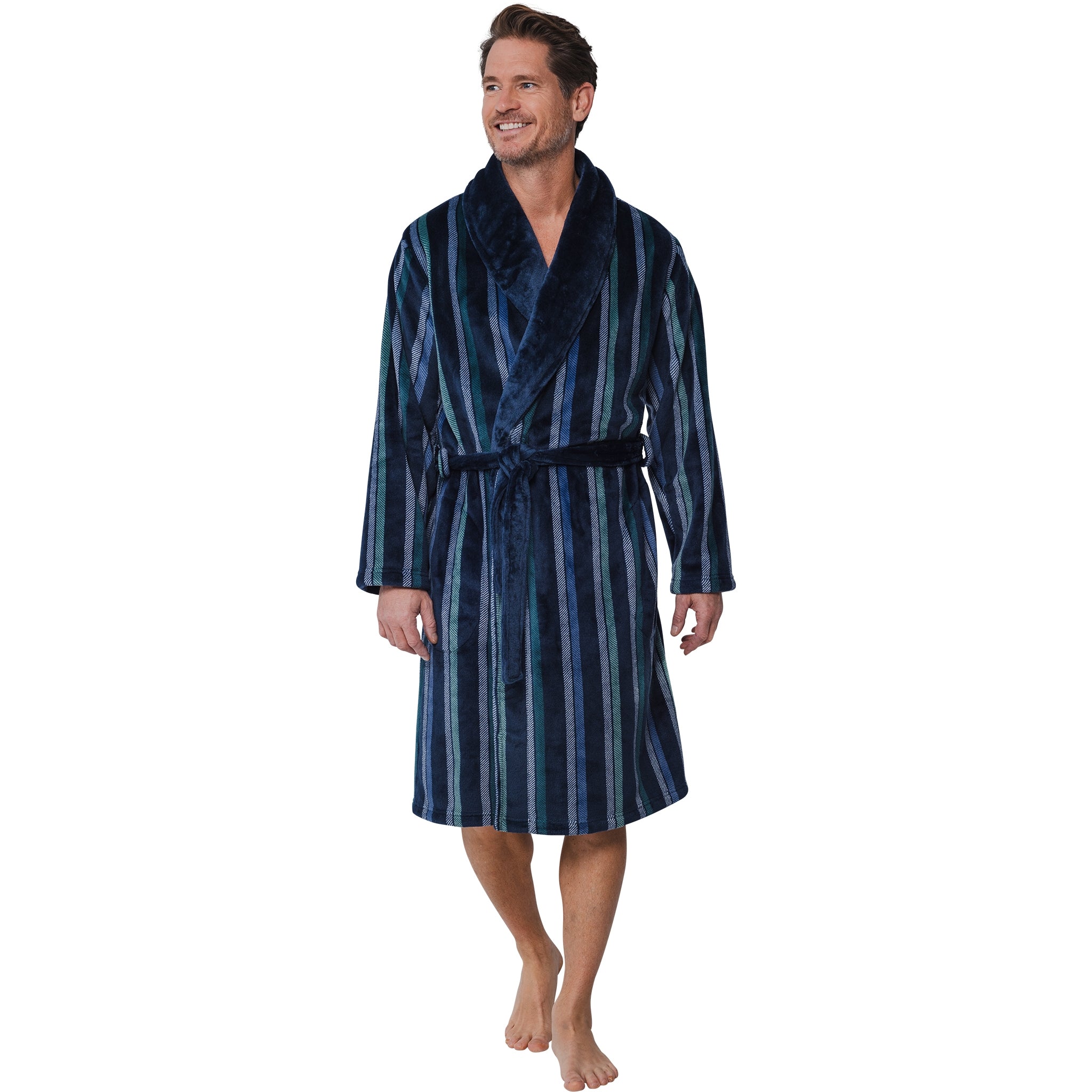 pastunette-for-men-graphic-morgenmantel-blau-fleece image 2