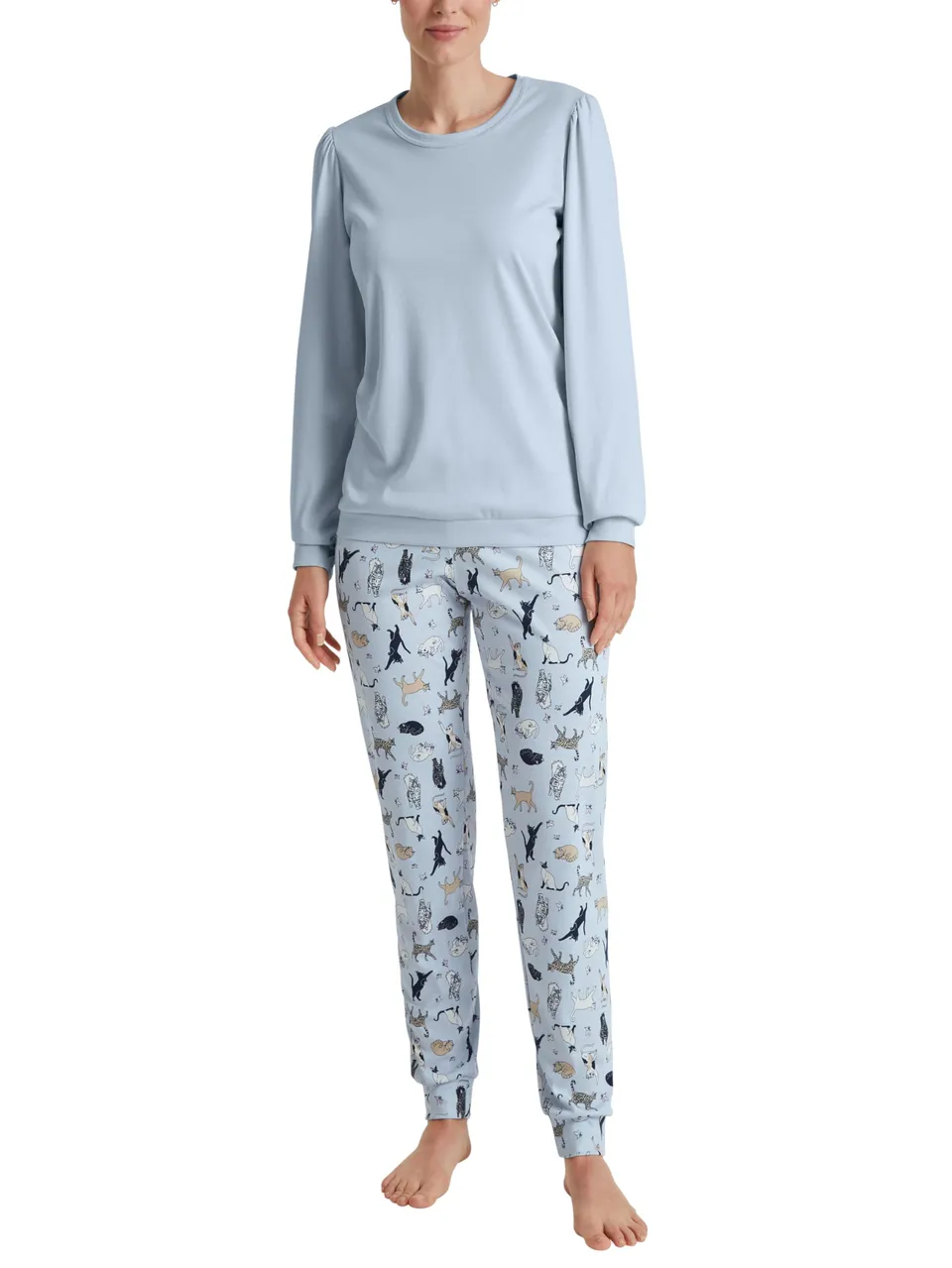 calida-favourites-dreams-cat-dreams-pyjamaset-damen-48-50-harmony-blue image 1