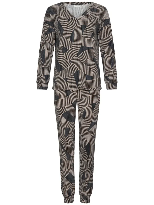 pastunette-premium-balance-pyjama-dunkelgrau-mit-print image 1