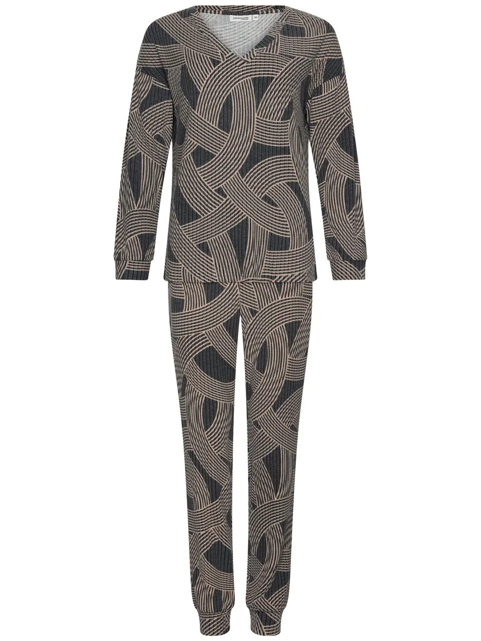 pastunette-premium-balance-pyjama-dunkelgrau-mit-print image 1