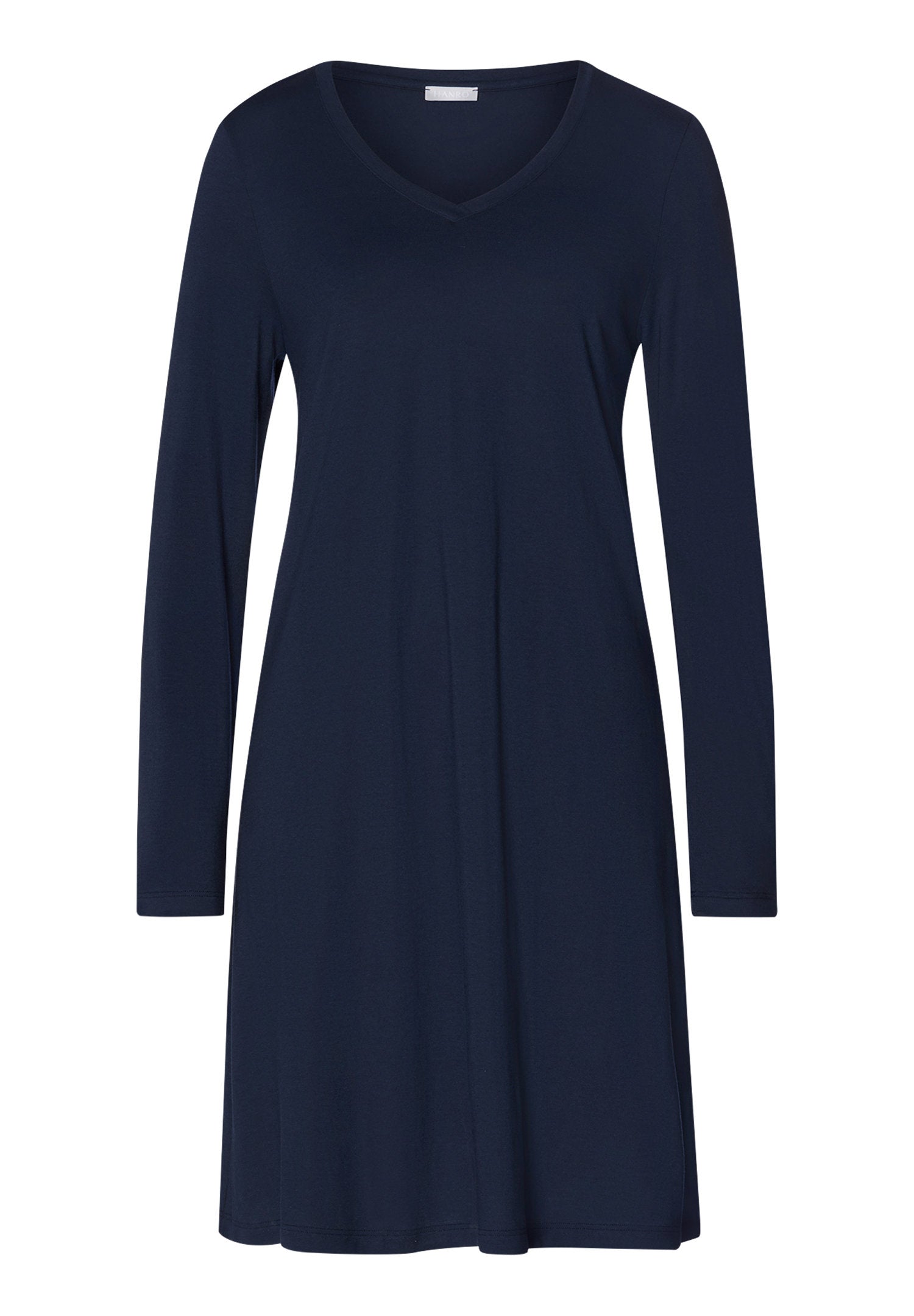 hanro-sleep-lounge-nachthemd-95cm-langarm-deep-navy-baumwolle image 1