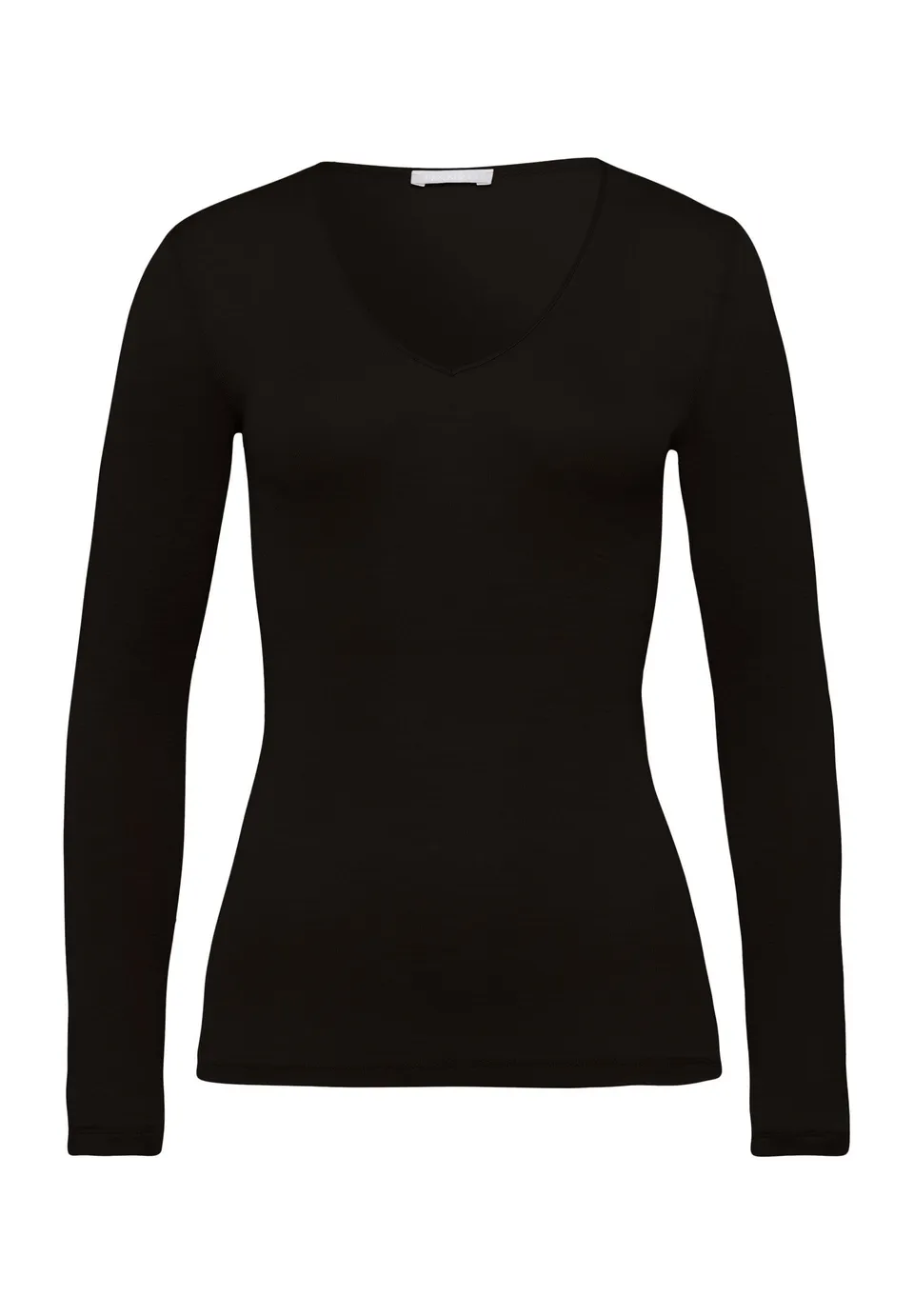 hanro-woolen-silk-071418-langarm-shirt-schwarz-wolle-seide image 1
