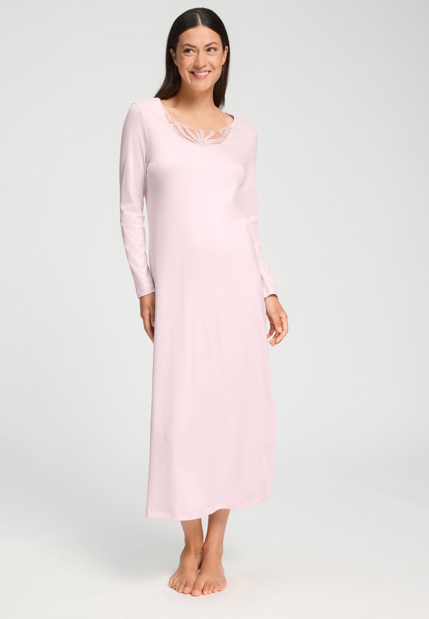 hanro-rosaria-nachthemd-rose-stickerei-130-cm-baumwolle image 2
