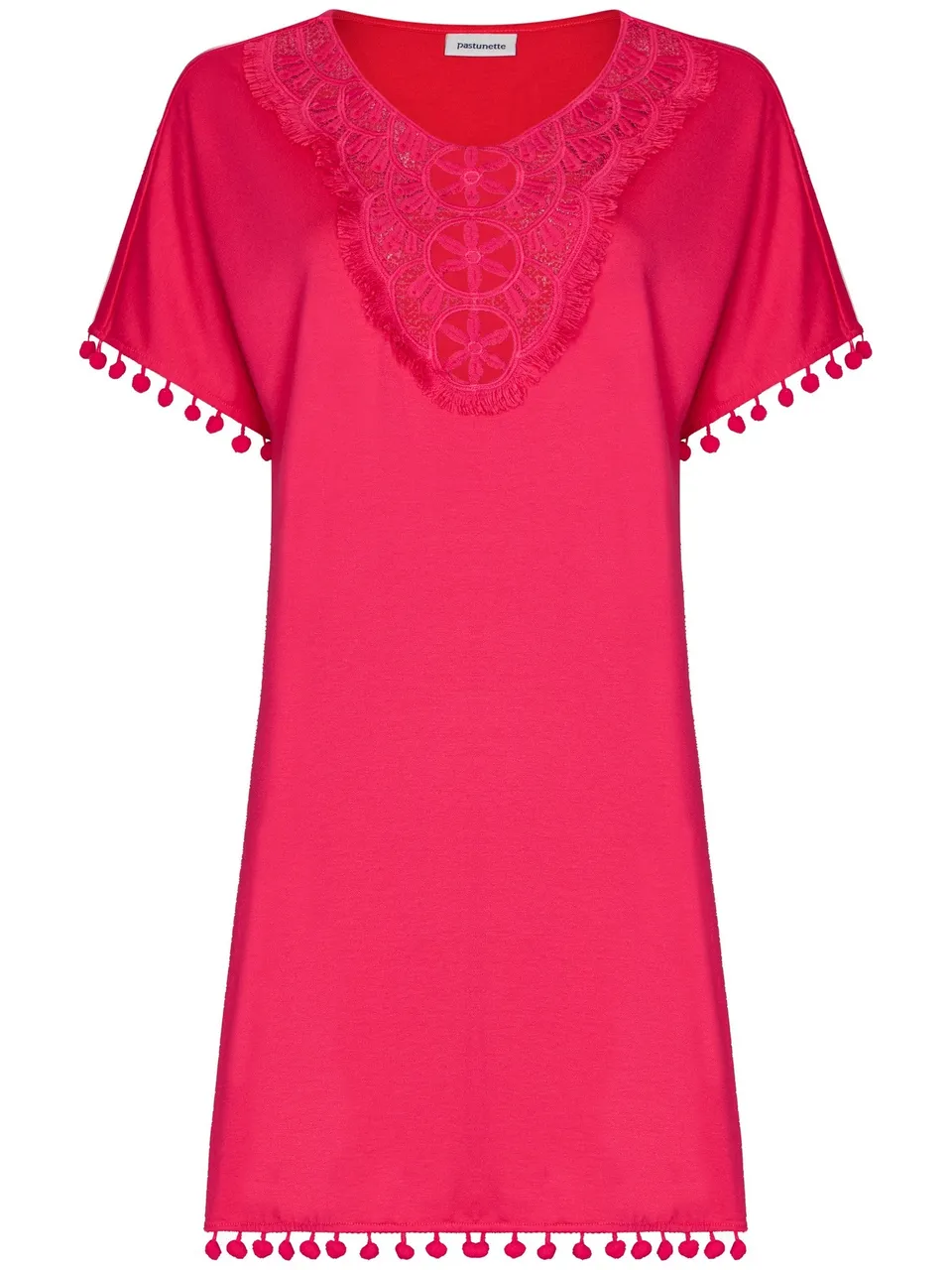 pastunette-tropic-oasis-strandkleid-dunkelrosa-spitze image 1