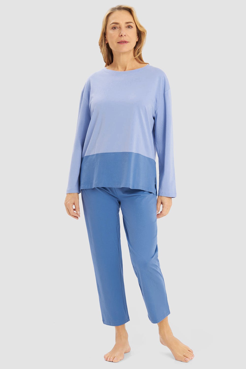 r-sch-be-happy-7-8-pyjama-damen-colourblocking-blau image 1