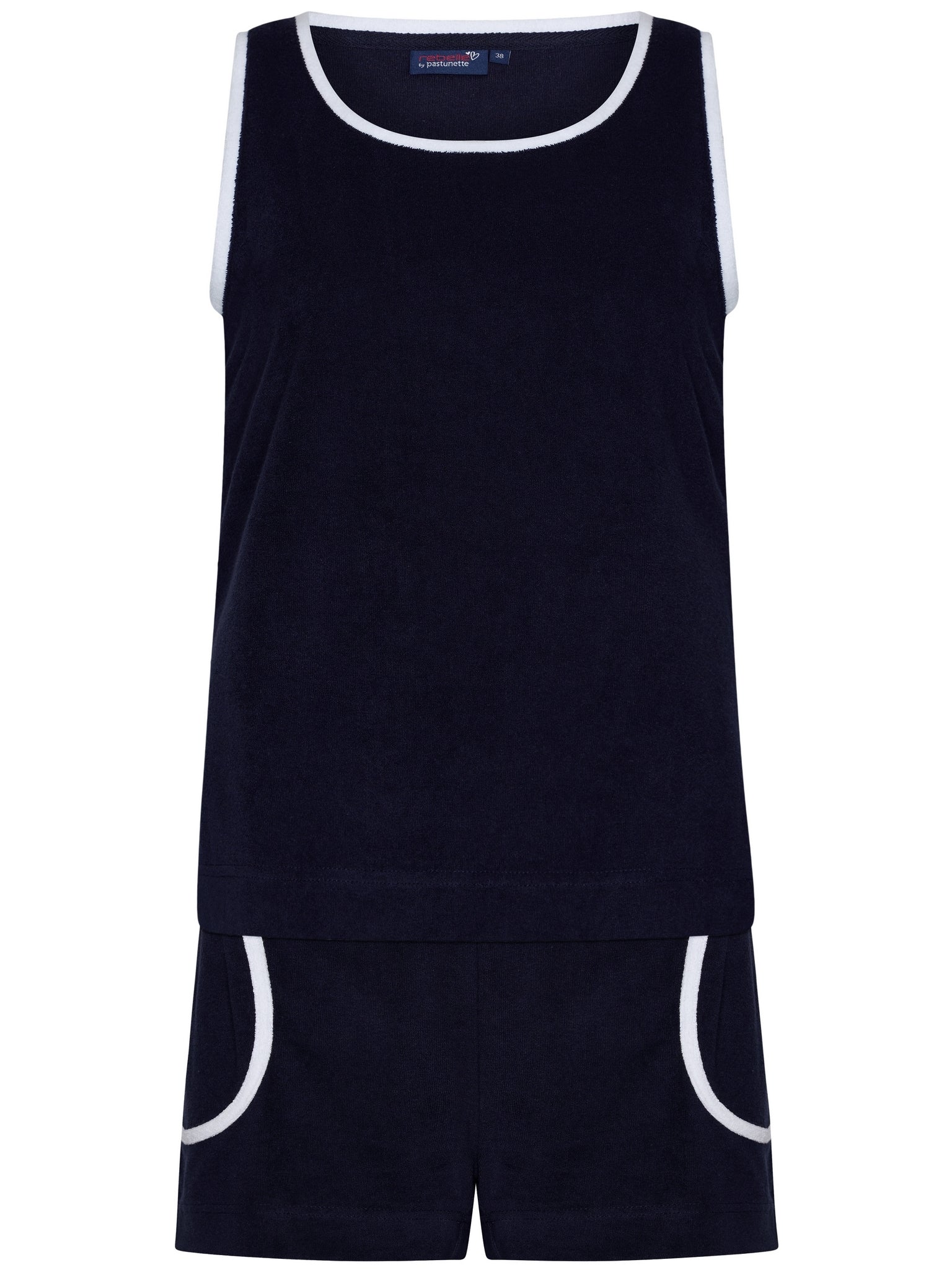 rebelle-sporty-shortama-pyjama-blau-frottee-rmellos image 1