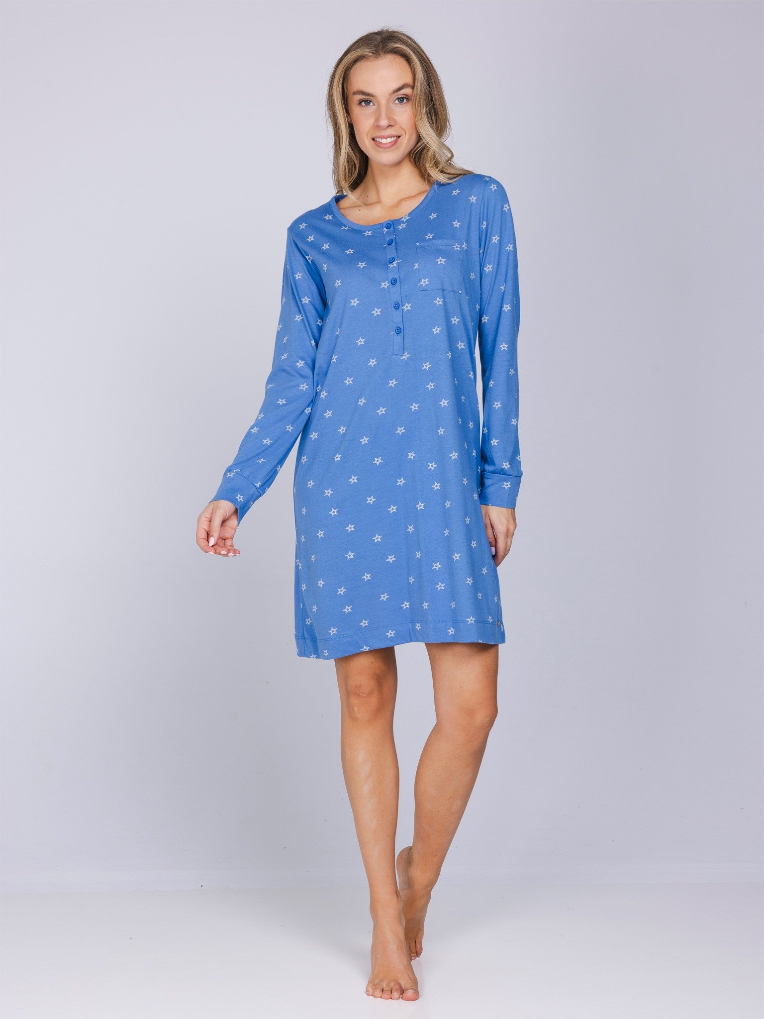 myrebelle-starry-nights-nachthemd-blau-bio-baumwolle image 3