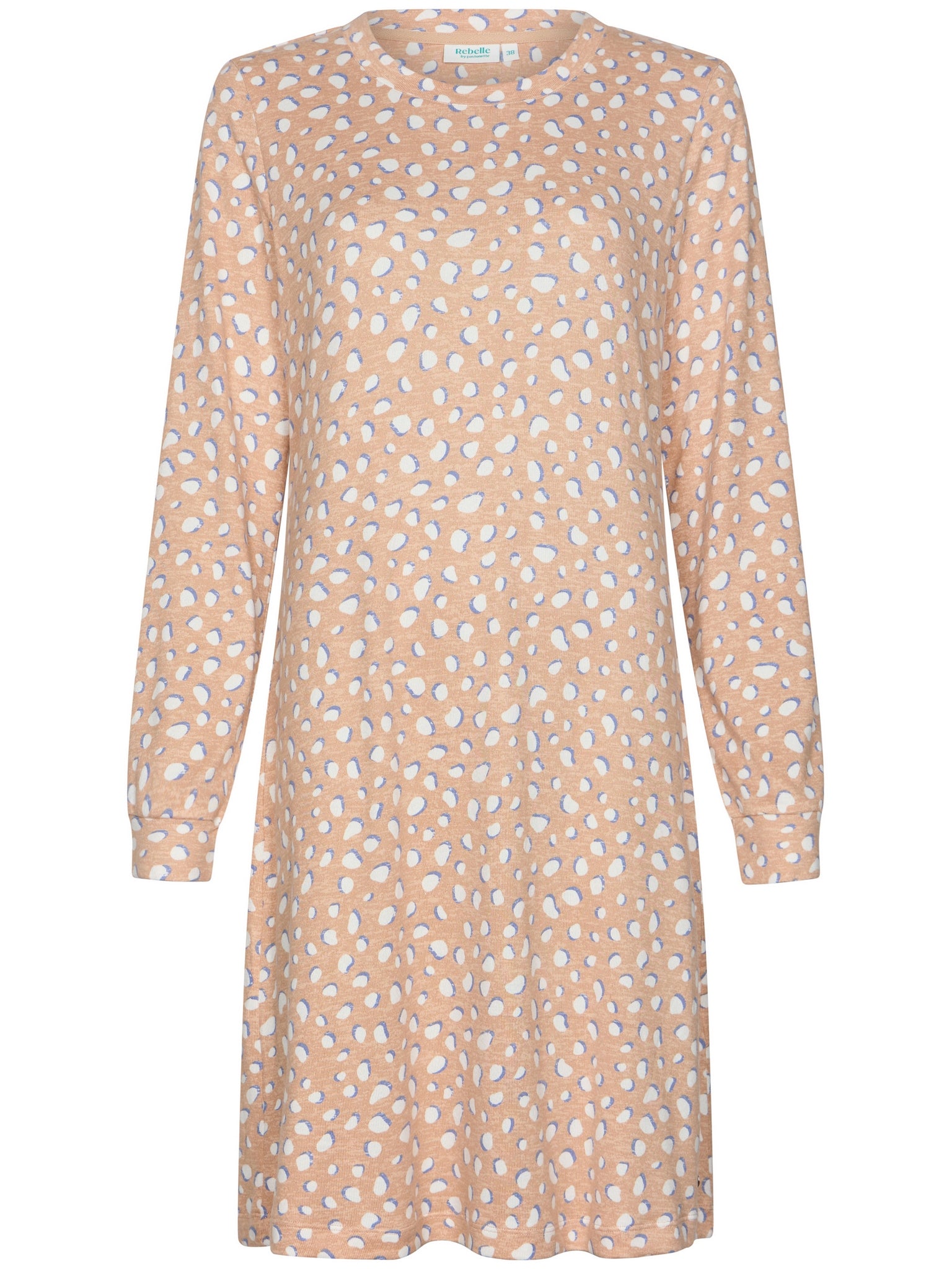 rebelle-cosy-frost-nachthemd-beige-langarm-warm-fleece image 1