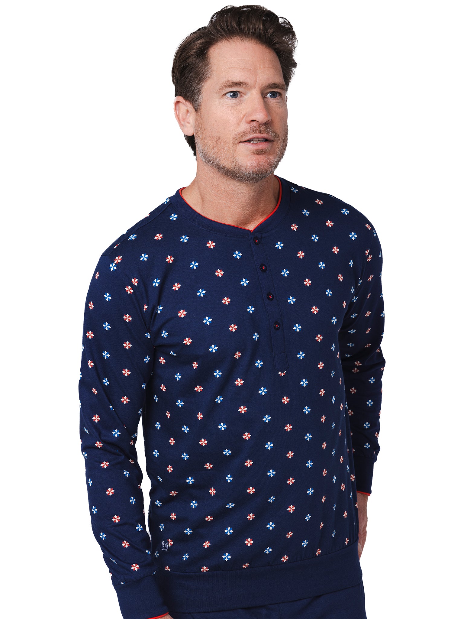 pastunette-lunar-pyjama-herren-blau-bio-baumwolle-knopf image 6