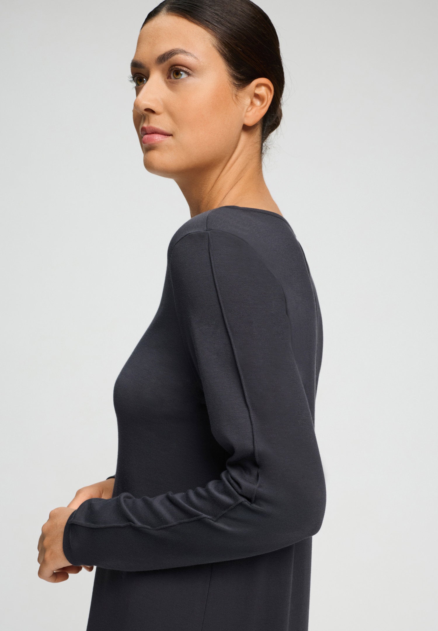 hanro-franca-l-slv-nightdress-130cm-nachthemd-phantom image 6