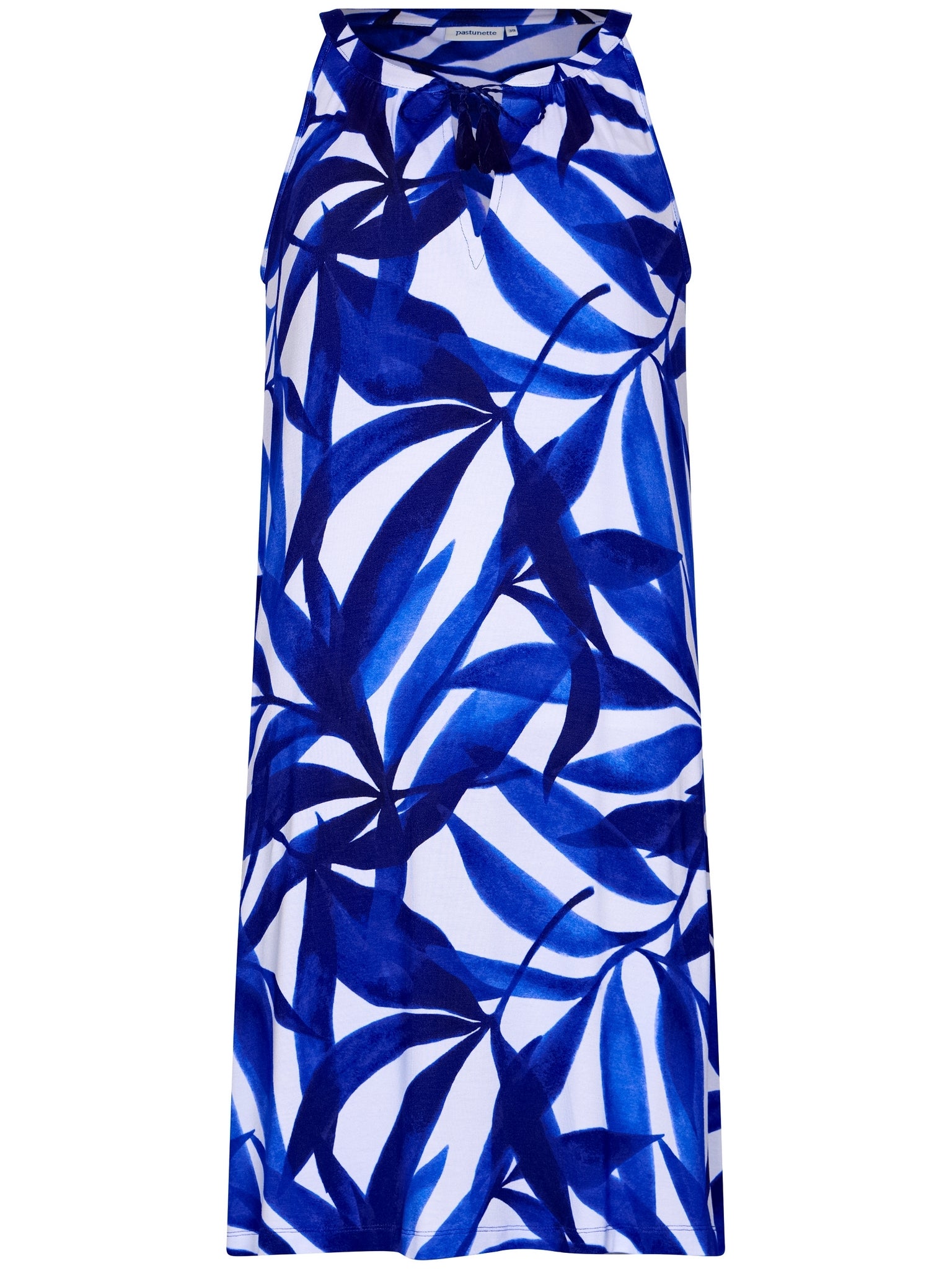 pastunette-cobalt-leaves-strandkleid-wei-bl-tterprint image 2