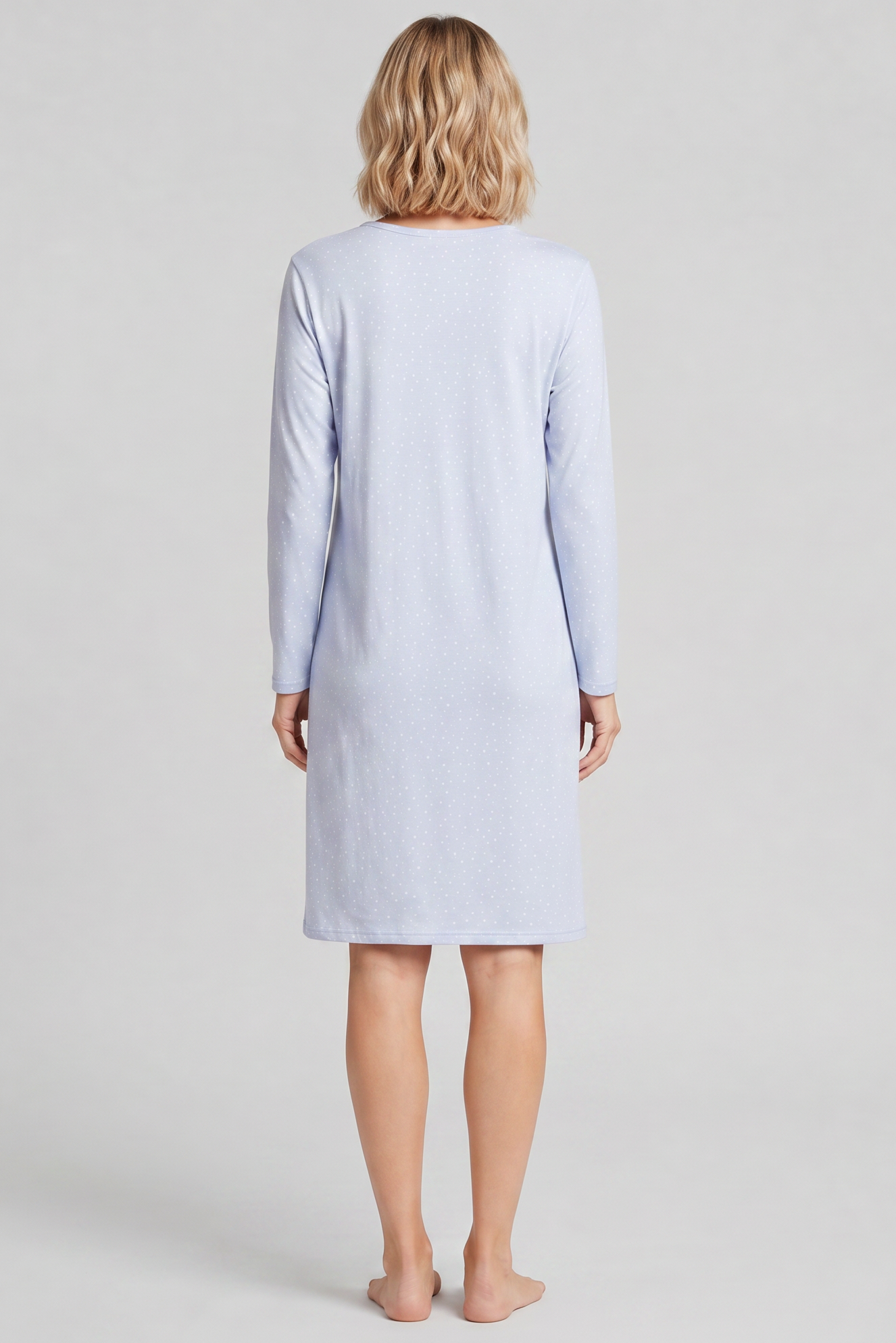 r-sch-be-happy-nachthemd-midi-blau-tupfendruck-baumwolle image 3