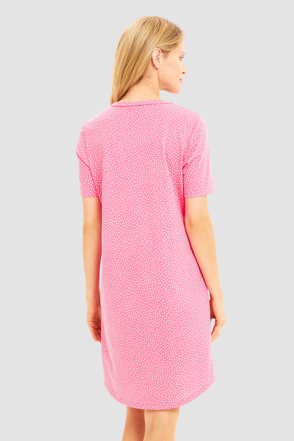 r-sch-be-happy-nachthemd-knielang-pink-tupfen-95-cm image 3